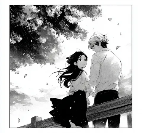 翻开漫画书页进入故事世界的场景